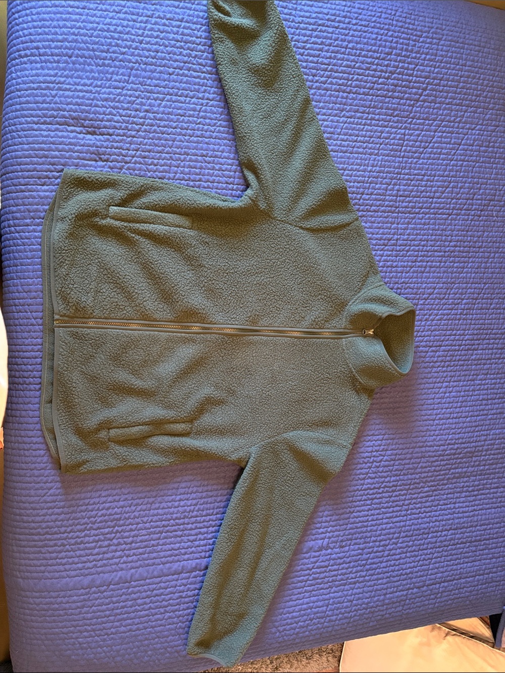 Women’s Lands End Forest Green Full-Zip Fleece Jacket
